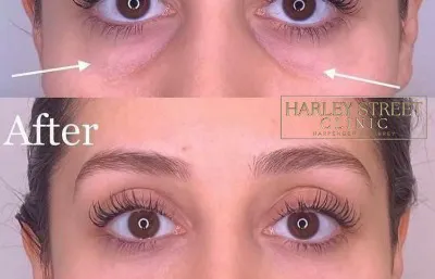 Before and after dark circles treatment