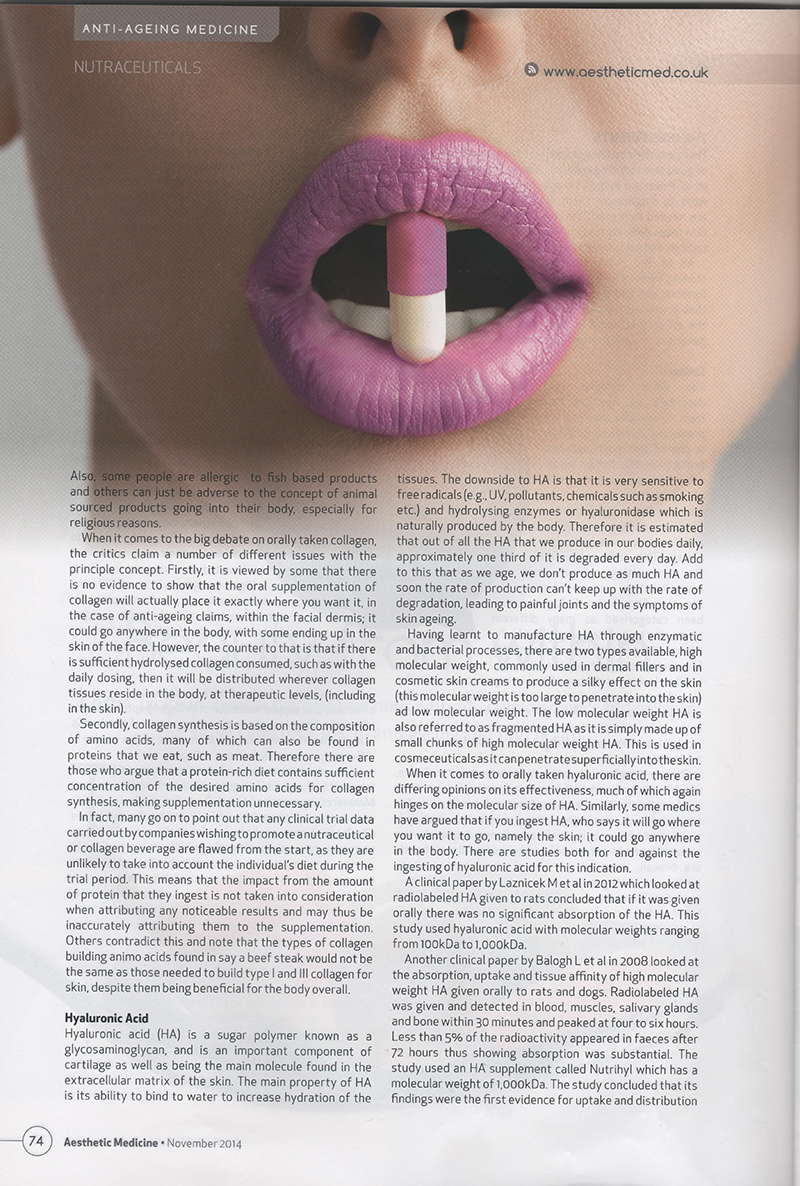 Aesthetic Medicine Magazine november page 74