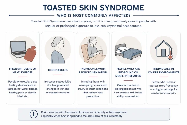 Who Is Most Commonly affected by Toasted Skin Syndrome 