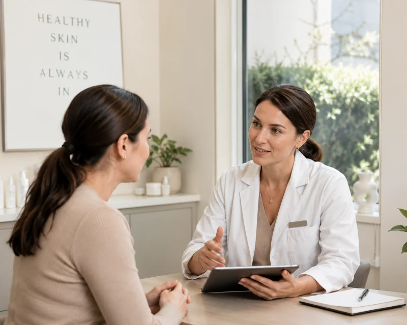 Consultation in a modern clinic space