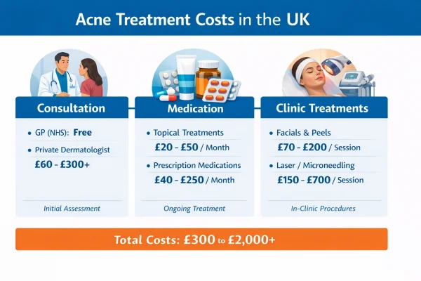 Acne treatment cost breakdown in the UK