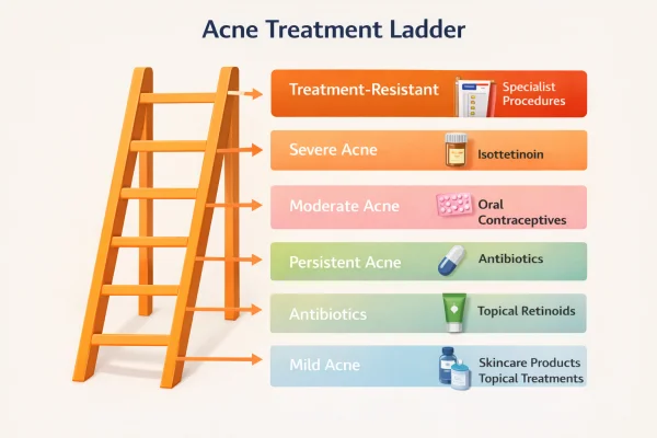Acne treatment ladder