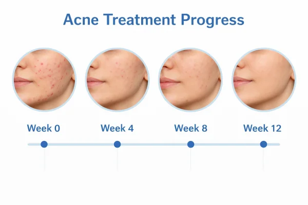 acne treatment progress over 12 weeks