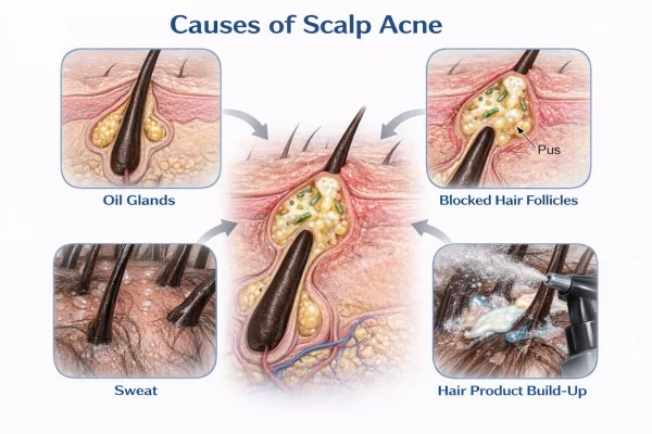 causes of scalp acne