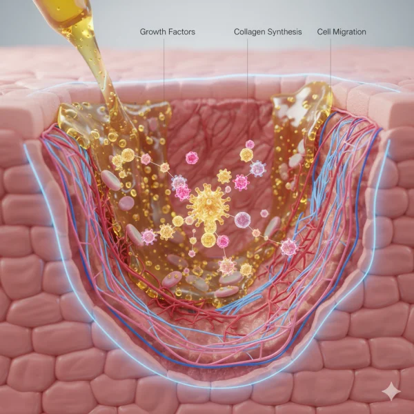 PRP assisting in wound healing