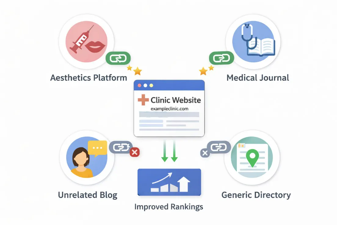 Clinic website and its linked platforms
