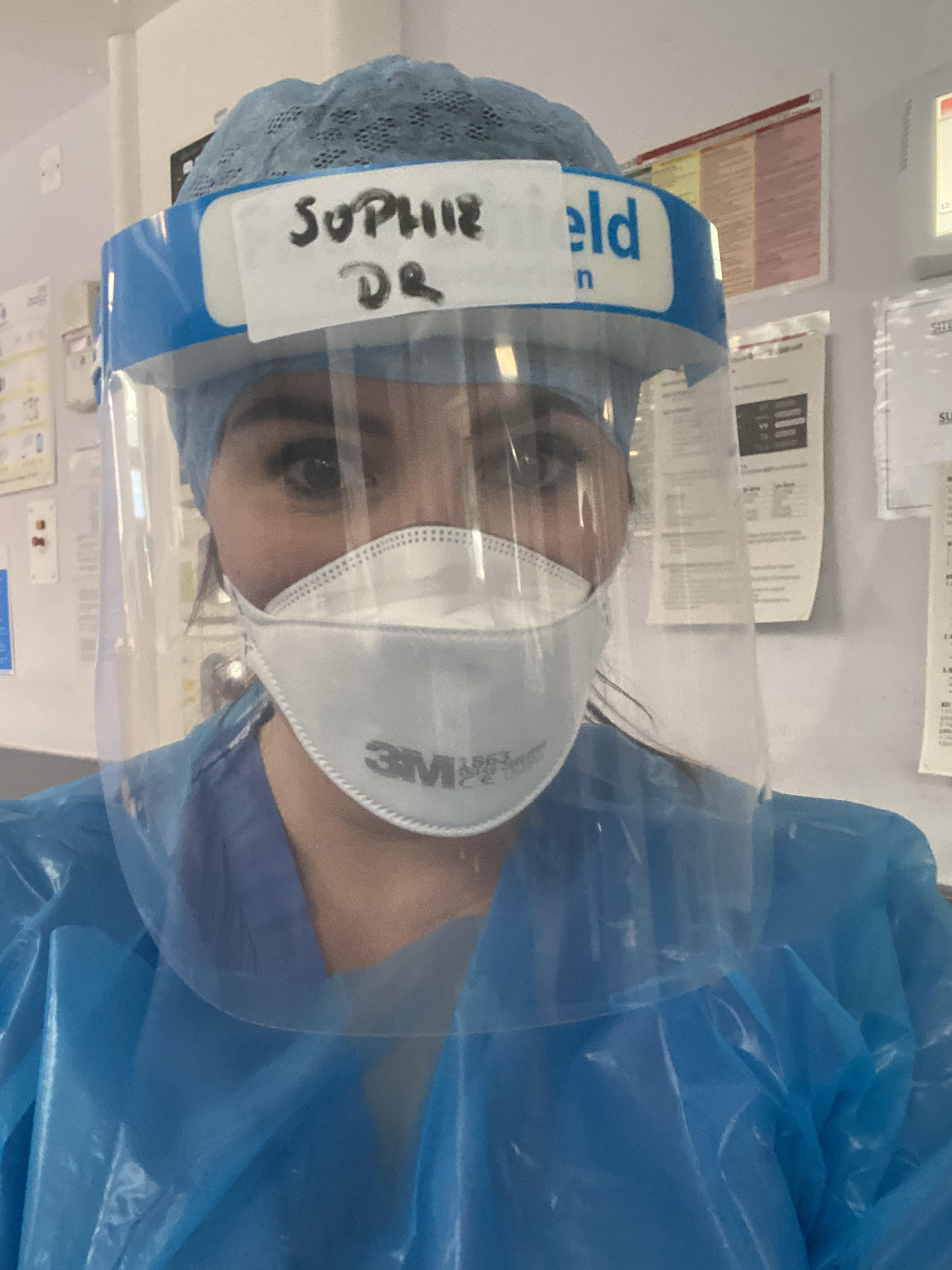 Dr Sophie Shotter dressed in PPE on the NHS Covid wards
